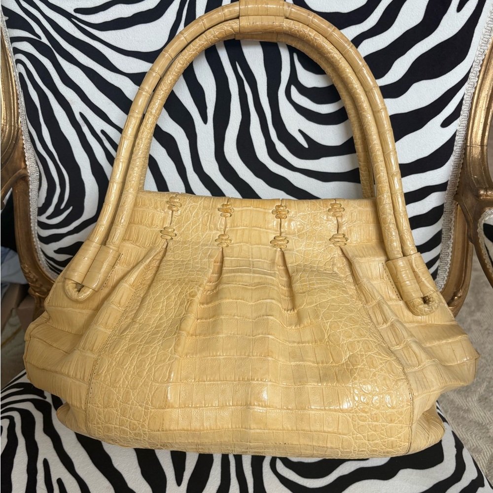 Nancy Gonzalez Yellow Crocodile Leather Handbag
